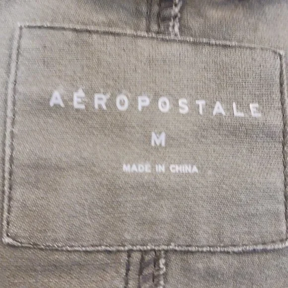 Aeropostale, Camouflage Jacket, Medium, Zip & Snap Front, 100% Cotton, Grunge - Picture 3 of 10